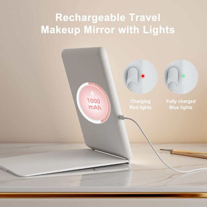 Discover the Ultimate Rechargeable Folding LED Makeup Mirror by DAPAI Mirror